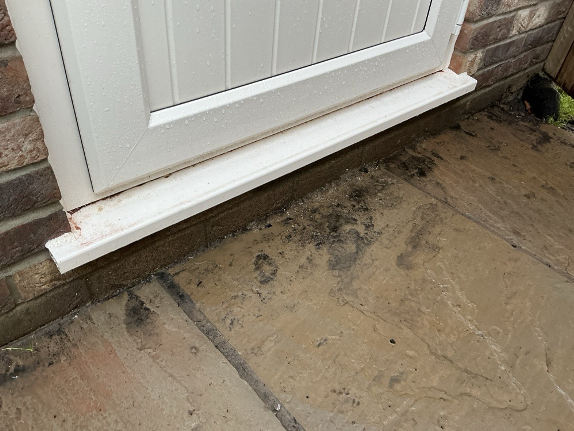 Brickwork not cleaned properly - Home Snagging Inspection in Hoddlesden, Blackburn
