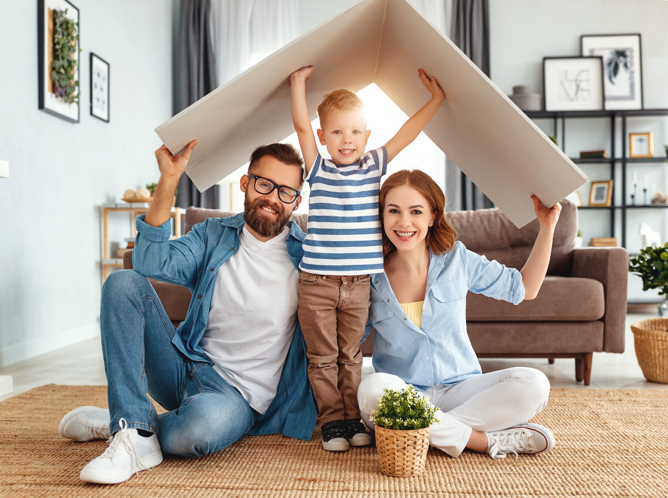 new build home and young family